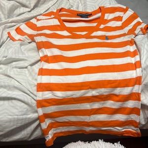 Orange & White Polo Shirt.